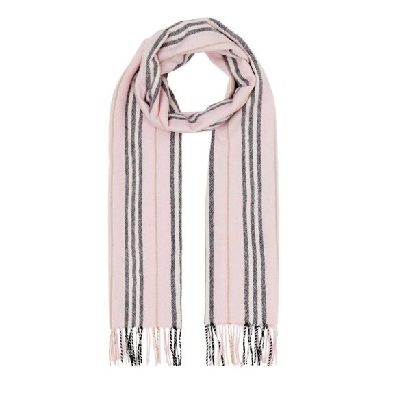 Burberry Small Icon Stripe Cashmere Wool Scarf In Alabaster 168*30cm - Picture 1 of 8